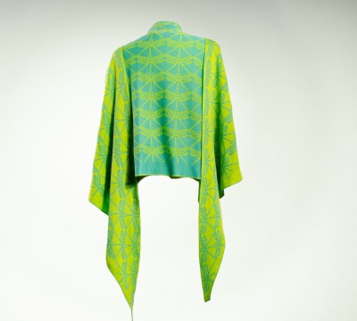 Shawl dragonfly made of organic cotton in lime-green and turquoise - 100% organic cotton