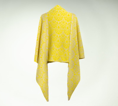 Sun shawl made of organic cotton in lemon and natural - 100 organic cotton