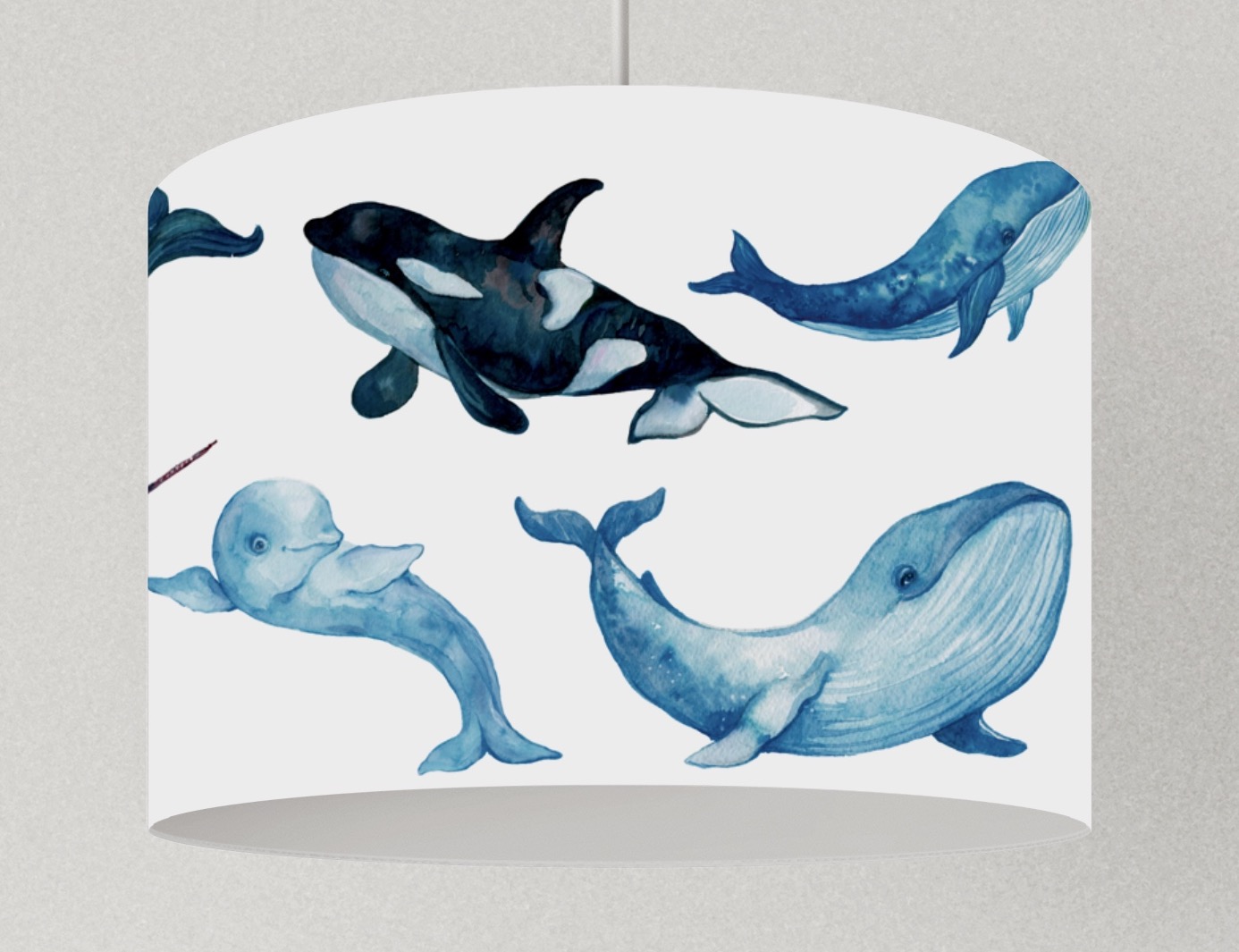 Lampe Wale Meerestiere viele Farben Lampenschirm Kinderzimmer Wale
