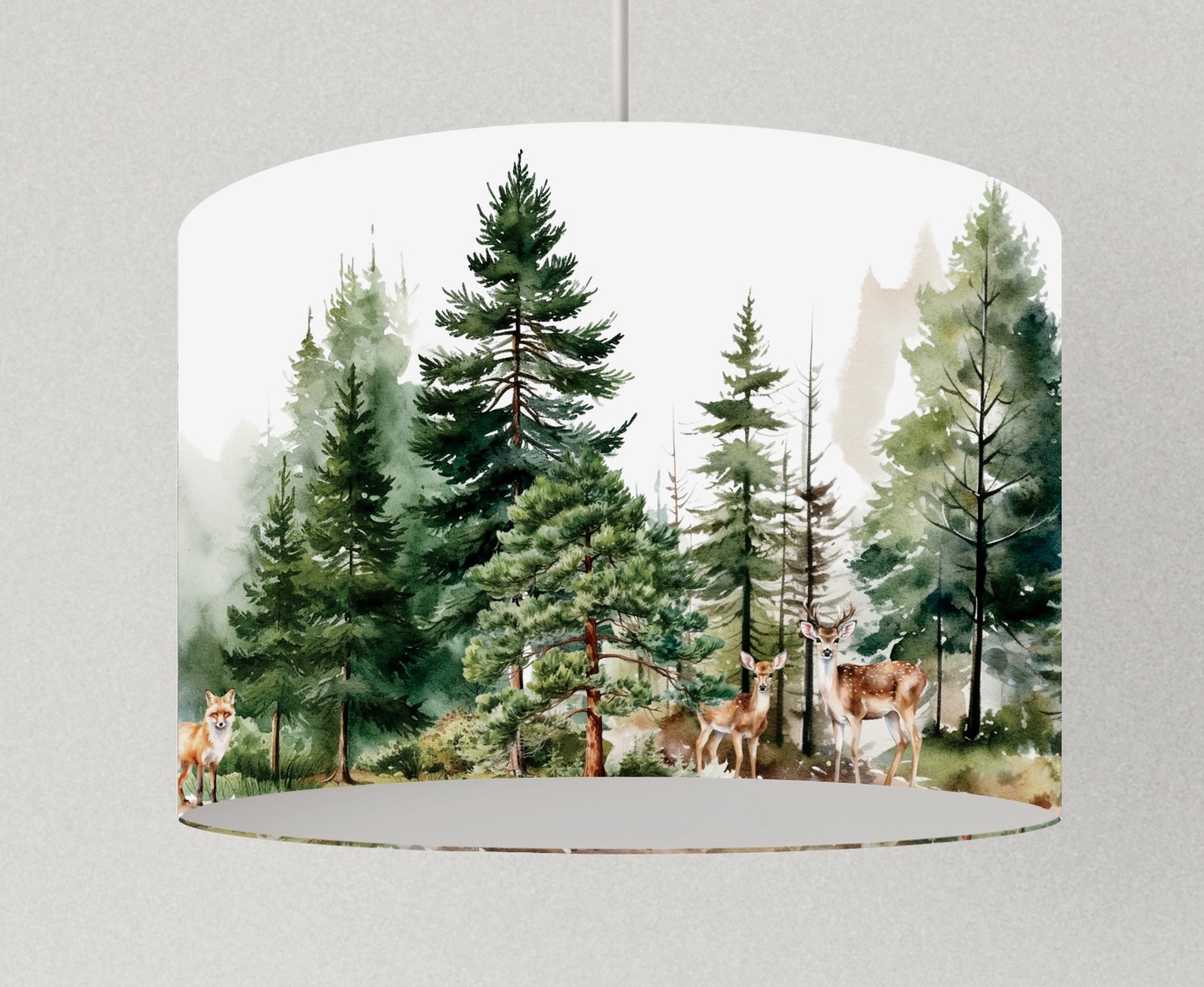 Lampe Wohnzimmer Wald Waldtiere , Lampenschirm grün, Hängelampe Küche, Tischlampe Wald 5