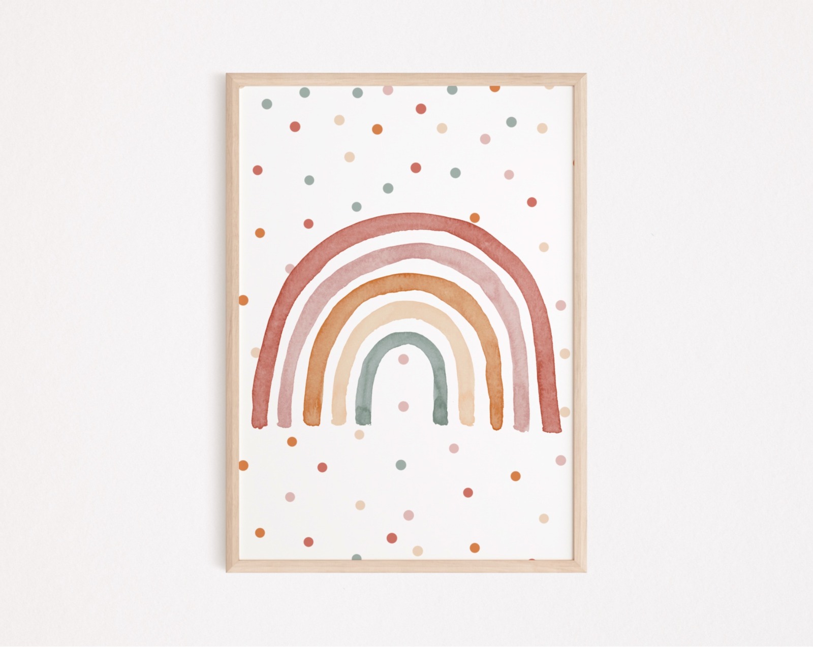 Poster Kinderzimmer mit Regenbogen und Punkten