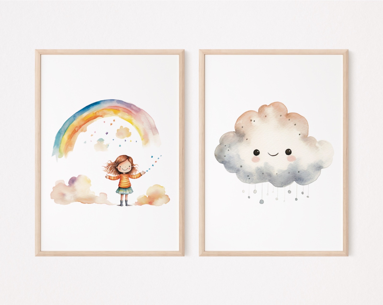 Poster Kinderzimmer Regenbogen und Wolke 3