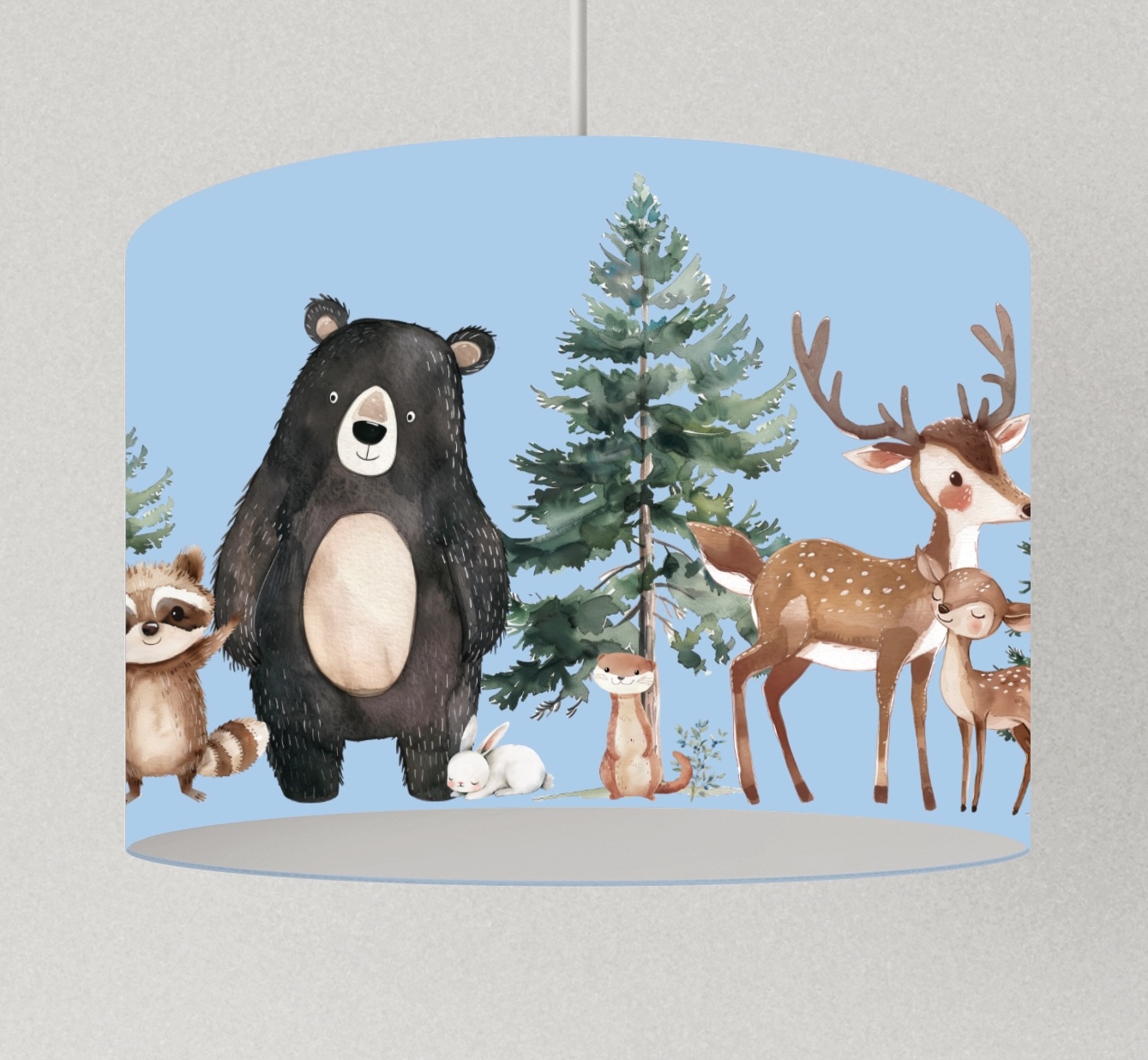 Lampenschirm Kinderzimmer Bär, Lampenschirm Waldtiere, Kinderzimmerlampe Tiere, Deckenlampe Wald