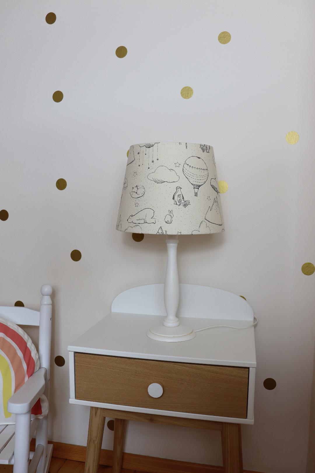 Tischlampe beige mit Wolken und Walen Tischlampe Kinderzimmer Kinderlampe Nachttischlampe 3