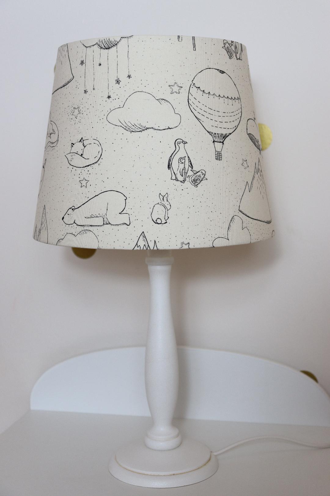 Tischlampe beige mit Wolken und Walen Tischlampe Kinderzimmer Kinderlampe Nachttischlampe 4