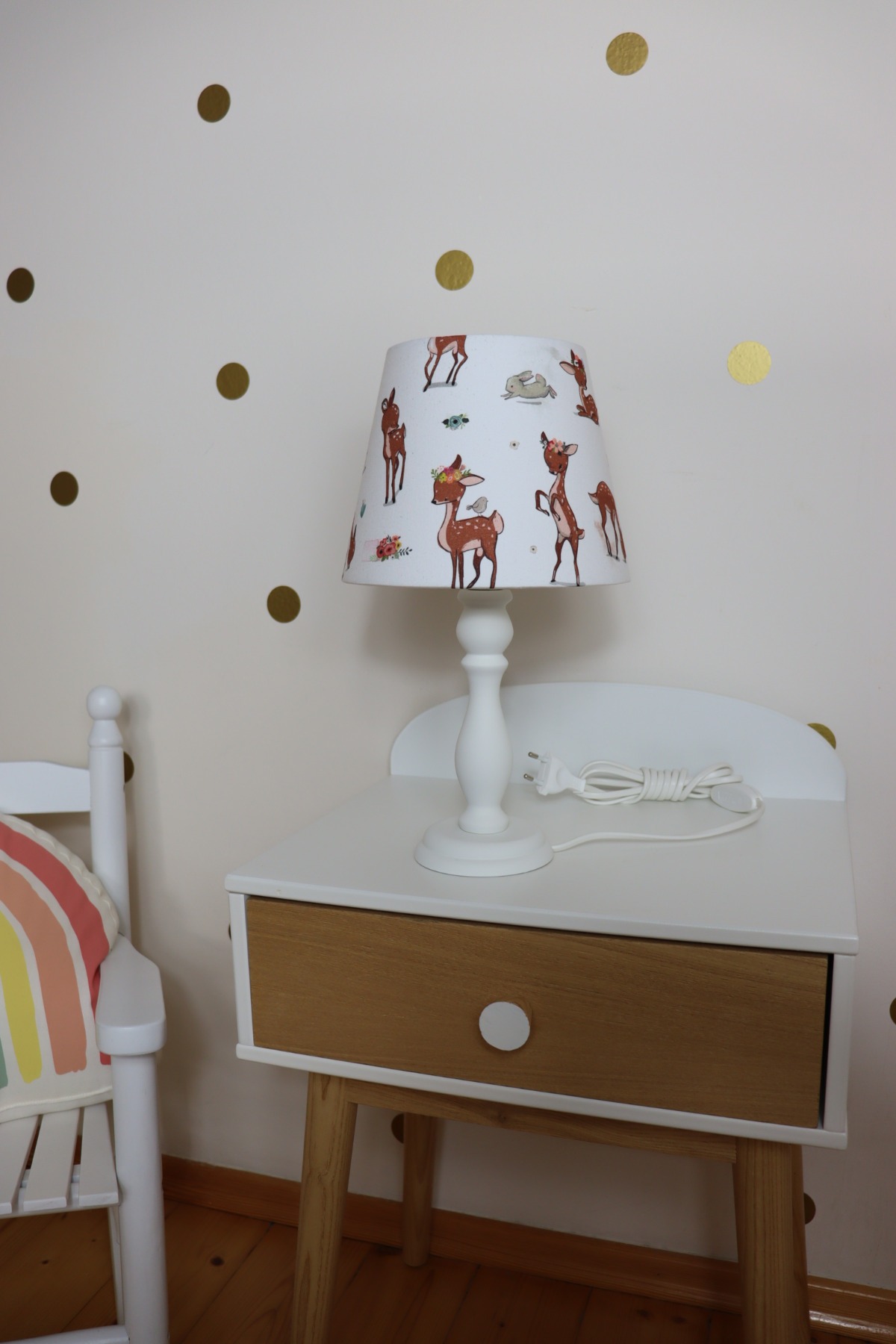 Tischlampe Kinderzimmer Rehkitz und Hase 3