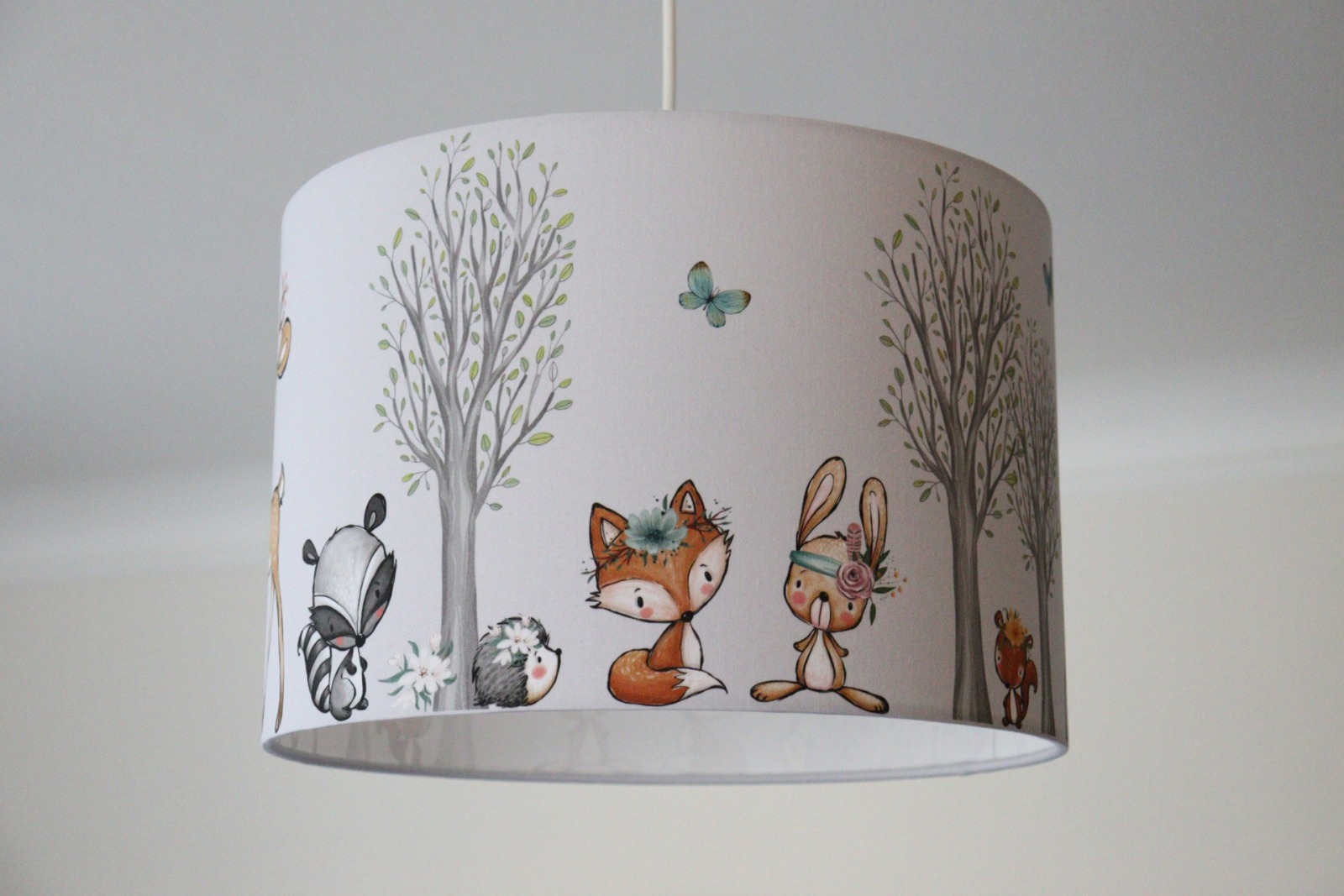 Deckenlampe Kinderzimmer Waldtiere viele Farben Kinderlampe mit Rehen und Füchsen 3