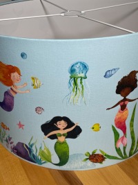 Lampenschirm Meerjungfrauen, viele Farben, Lampenschirm Kinderzimmer Delfin, Fische und Quallen 9