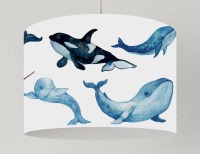 Lampe Wale, Meerestiere, viele Farben, Lampenschirm Kinderzimmer Wale
