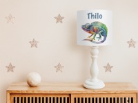 Tischlampe Kinder Chamäleon, Kinderlampe Tiere personalisiert, Lampe mit Namen, Geschenk Taufe