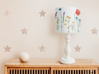 Tischlampe Blumen, Lampe floral, Tischlampe Wohnzimmer Kornblumen, Lampe Wildblumen