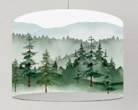Lampe Wohnzimmer Wald , Lampenschirm grün, Hängelampe Küche, Tischlampe grün Berge