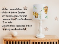 Tischlampe Faultier, Kinderlampe Tiere, Geschenk zur Geburt oder Taufe, Geburtstagsgeschenk Kinder 3