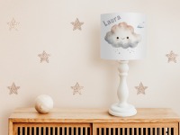 Tischlampe Kinderzimmer mit Namen, Kinderlampe Wolke, Geschenk zur Geburt oder Einschulung, Lampe