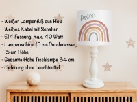 Tischlampe Kinderzimmer Regenbogen, Kinderlampe Jungs Mädchen, Geschenk zur Geburt oder Taufe