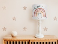 Tischlampe Kinderzimmer Regenbogen Punkte, Kinderlampe Jungs Mädchen, Geschenk zur Geburt oder