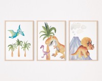 Poster Kinderzimmer Dinosaurier, Dinos Kinderzimmer Poster Kinderposter 2