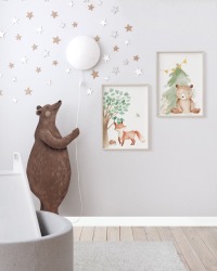 Poster Kinderzimmer Waldtiere Fuchs und Bär 2