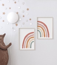 2 Poster für das Kinderzimmer mit Regenbogen