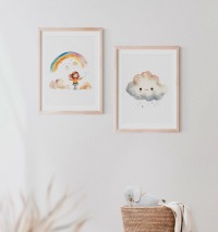 Poster Kinderzimmer Regenbogen und Wolke