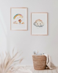 Poster Kinderzimmer Regenbogen und Wolke 2