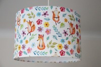 Lampenschirm Kinderzimmer Füchse und Blumen, Kinderlampe 2