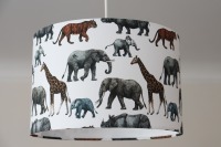 Lampenschirm Kinderzimmer Elefanten, Giraffen, Tiger und Nashörner 4