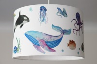Lampe Wale und Fische, viele Farben, Lampenschirm Kinderzimmer Wale und Quallen 2
