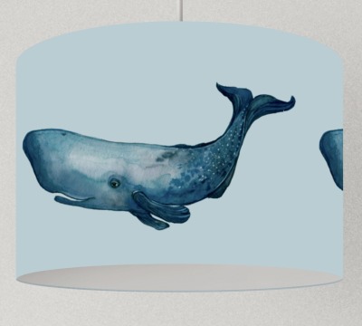Lampe Wale blau, Meerestiere, viele Farben, Lampenschirm Kinderzimmer Wale