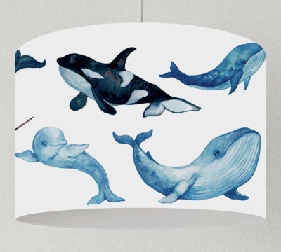 Lampe Wale Meerestiere viele Farben Lampenschirm Kinderzimmer Wale