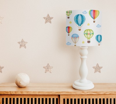 Tischlampe Kinderzimmer Heißluftballons, Kinderlampe Ballons, Geschenk zur Geburt oder Taufe,
