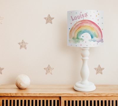 Tischlampe Kinderzimmer Regenbogen Punkte, Kinderlampe Jungs Mädchen, Geschenk zur Geburt oder