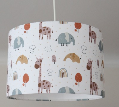 Lampenschirm Kinderzimmer mit Elefanten und Regenbogen, Lampe Kinder, Kinderlampe, Kinderzimmerlampe