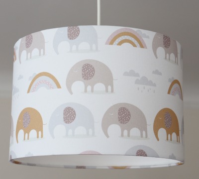 Lampenschirm Kinderzimmer mit Elefanten und Regenbogen Lampe Kinder Kinderlampe Kinderzimmerlampe Tiere