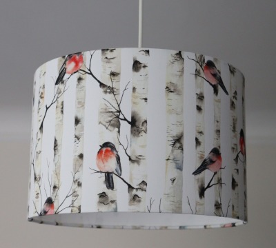 Lampenschirm mit Vögeln und Birken Gimpel Kinderzimmer Kinderzimmerlampe