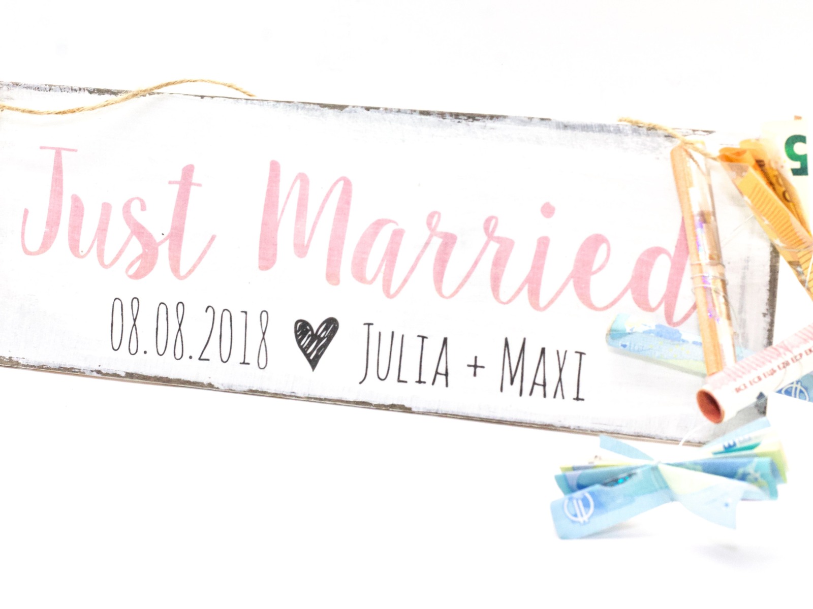 Just Married Holzschild