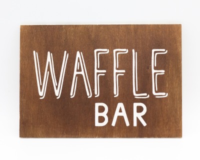 Waffle Bar Holzschild - versch Farben wählbar