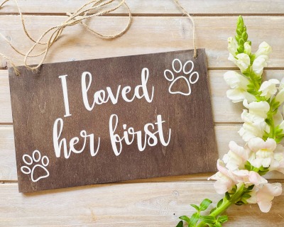 Holzschild für Hunde - zur Hochzeit - Ringträger Hund