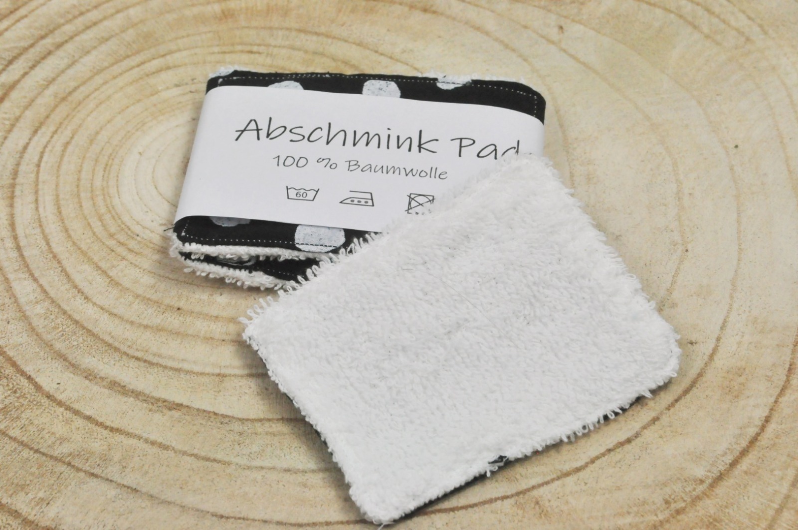 Abschmink Pads wiederverwendbar 100 Baumwolle Zero Waste schwarz/weiß 3