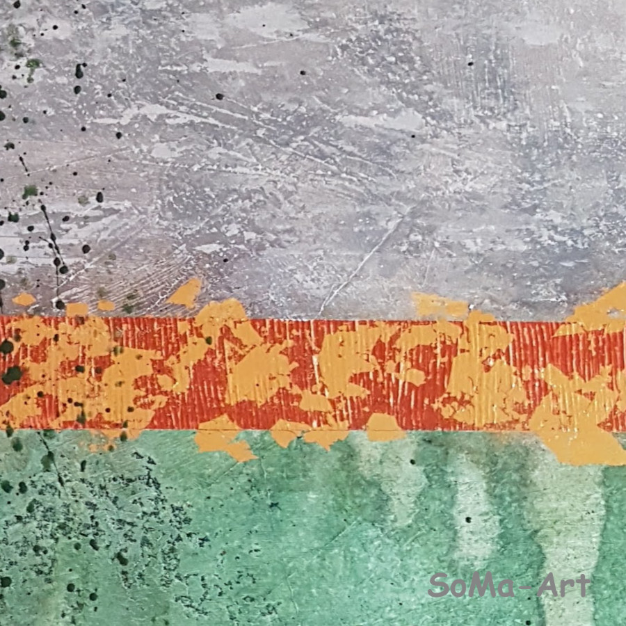 Holzbild Acrylmalerei Herbstgold 5