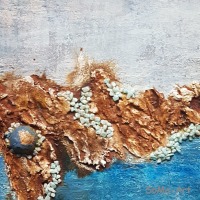 Holzbild Acrylmalerei Die Insel 5