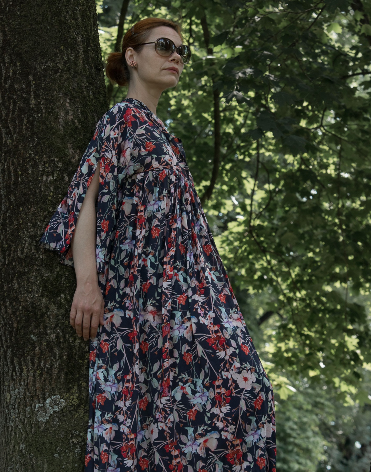 Kleid mit Kimonoärmeln Maxikleid Sommerkleid Rot Caftan Seidenkleid 2