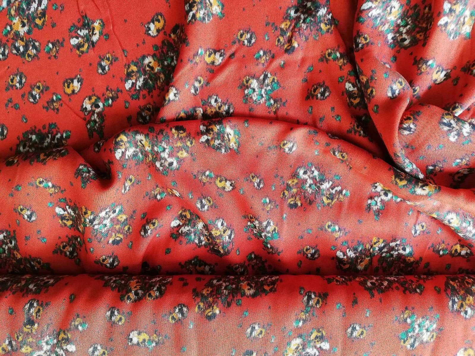 Kleid mit Kimonoärmeln Maxikleid Sommerkleid Rot Caftan Seidenkleid 10