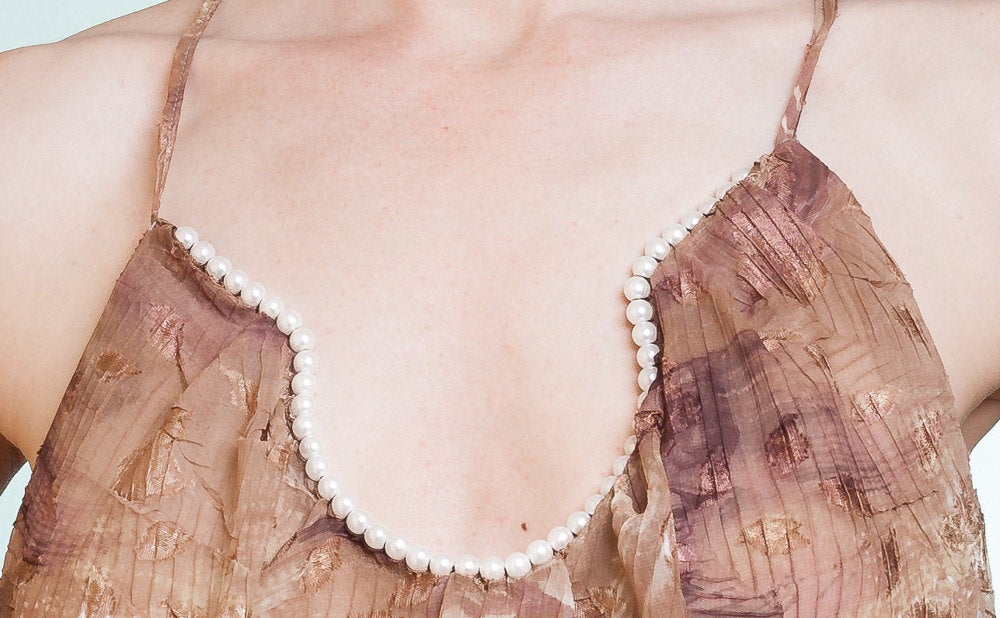 Seidenkleid mit Perlen Brautkleid 3