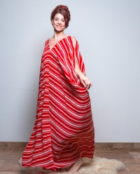 Rote Kimono Kleid, Boho kleid Borneo, Gestreifte Sommerkleid, Oversized Kleid, Lange Kleid, Kaftan,