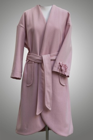 ROTETULPE Mantel Braut Jacke - Minimalistisch Wolle Rosa