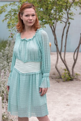 Boho Kleid aus Tüll mit Gürtel Sommerkleid Brautkleid - Kleid Marie Blau