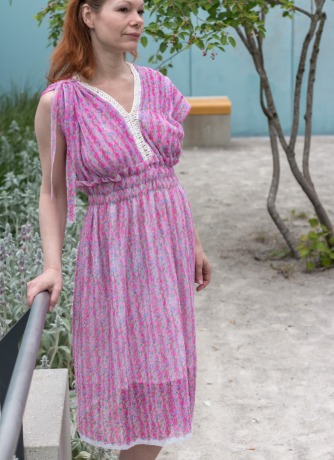Sommer Kleid in Pink, Tüllkleid, ROTETULPE - Kleid Marie aus Tüll mit Perlen.