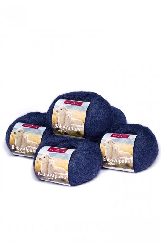 Alpaka Wolle REGULAR Farbe -49 dunkelblau melange