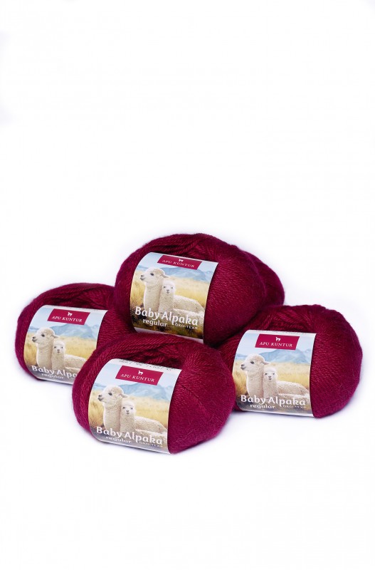 Alpaka Wolle REGULAR Farbe -12 Weinrot